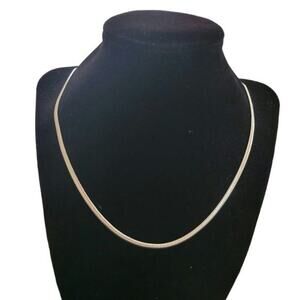 Minimalist silver stainless steel snake chain necklace, 3mm width